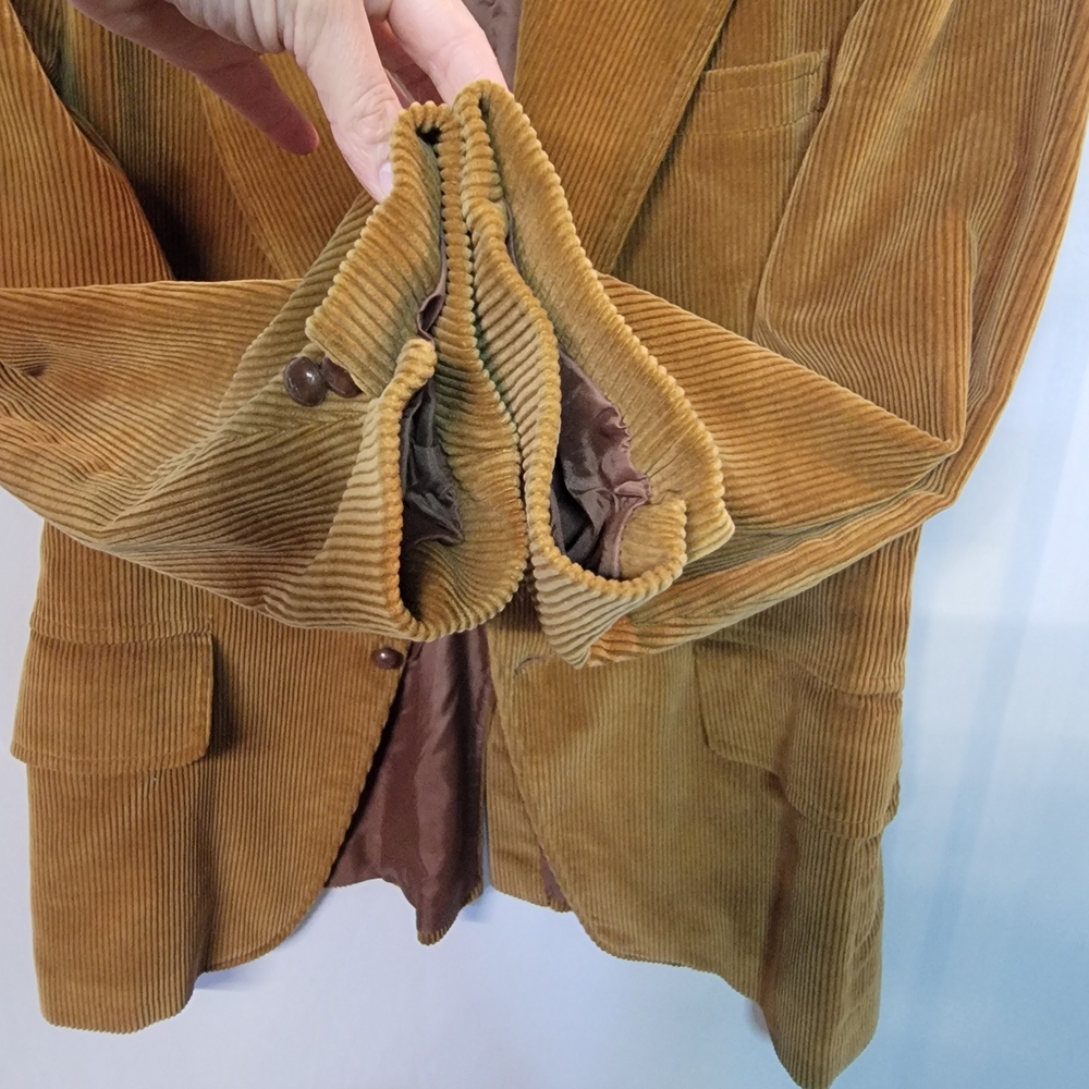 Men's Vintage Classic Brown Corduroy Blazer Sportscoat - Picture 7 of 13